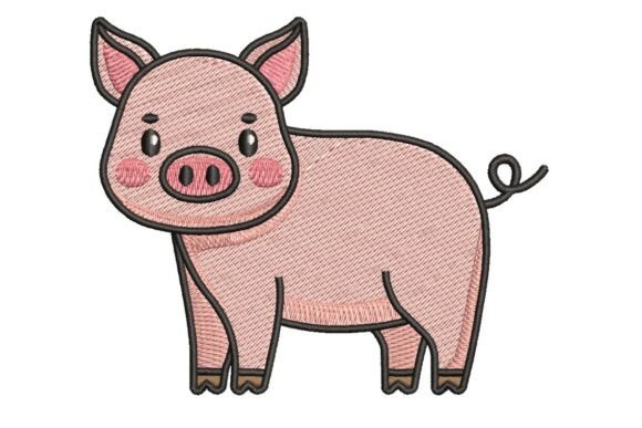 Adorable Pink Farm Pig