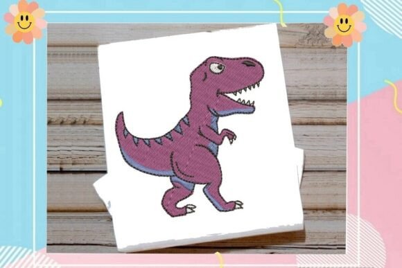 Cute Purple T-Rex Dinosaur