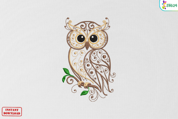 Elegant Filigree Owl Artwork