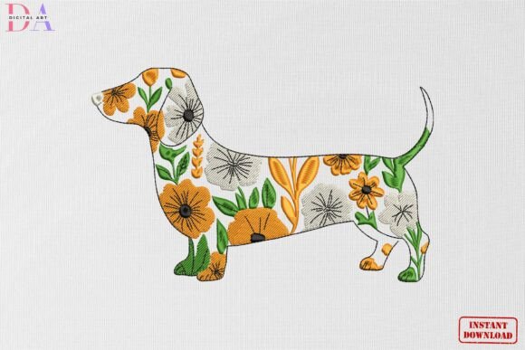 Floral Dachshund Wildflower Pet