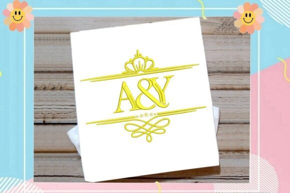 Gold Crown Split Monogram