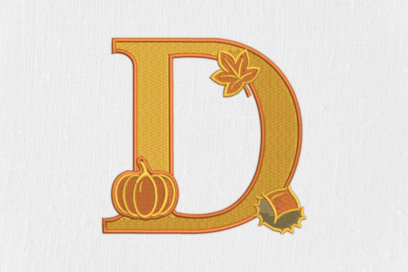 Letter D Autumn Monogram