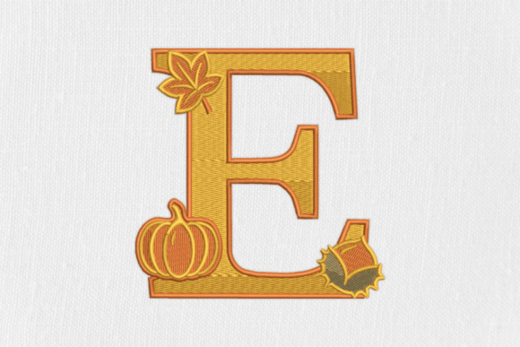 Letter E Autumn Monogram
