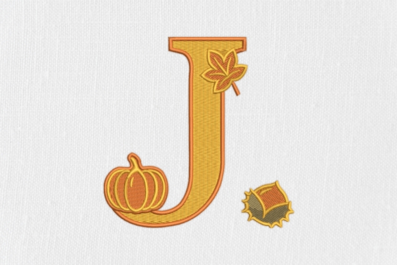Letter J Autumn Monogram