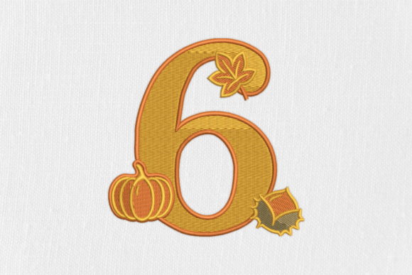 Number 6 Autumn Monogram