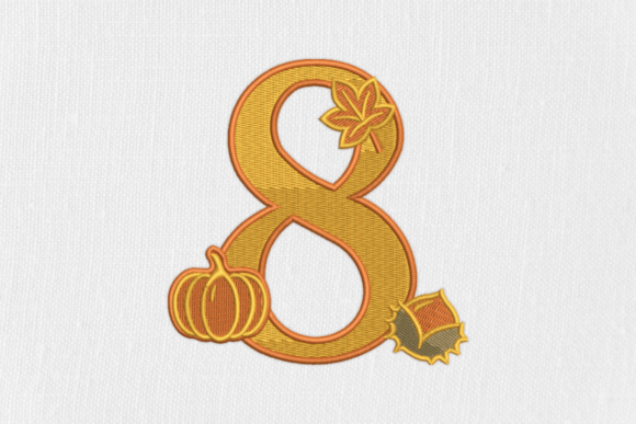 Number 8 Autumn Monogram